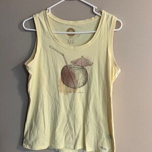 Life Is Good Women's Light Yellow Coconut Tank Top
